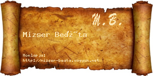Mizser Beáta névjegykártya