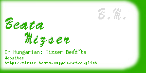 beata mizser business card